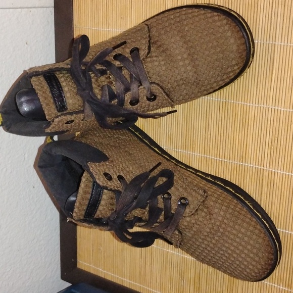 Dr Martens Maelly Olive Waffle Nylon Padded Collar Lace Up Ankle Boots UK4 / US6 - Picture 2 of 5